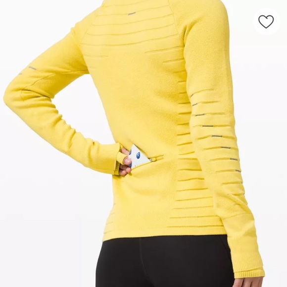 Lululemon Athletica Lightning Bold 1/2 zip Yellow Half-Zip Sweater size small - Picture 9 of 11